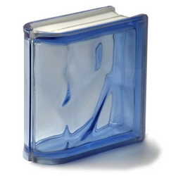 bloco de vidro azul