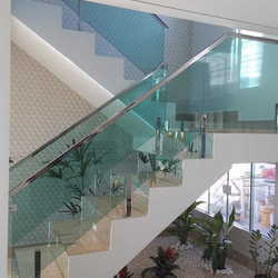 corrimão inox vidro